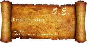 Orosz Ervina névjegykártya
